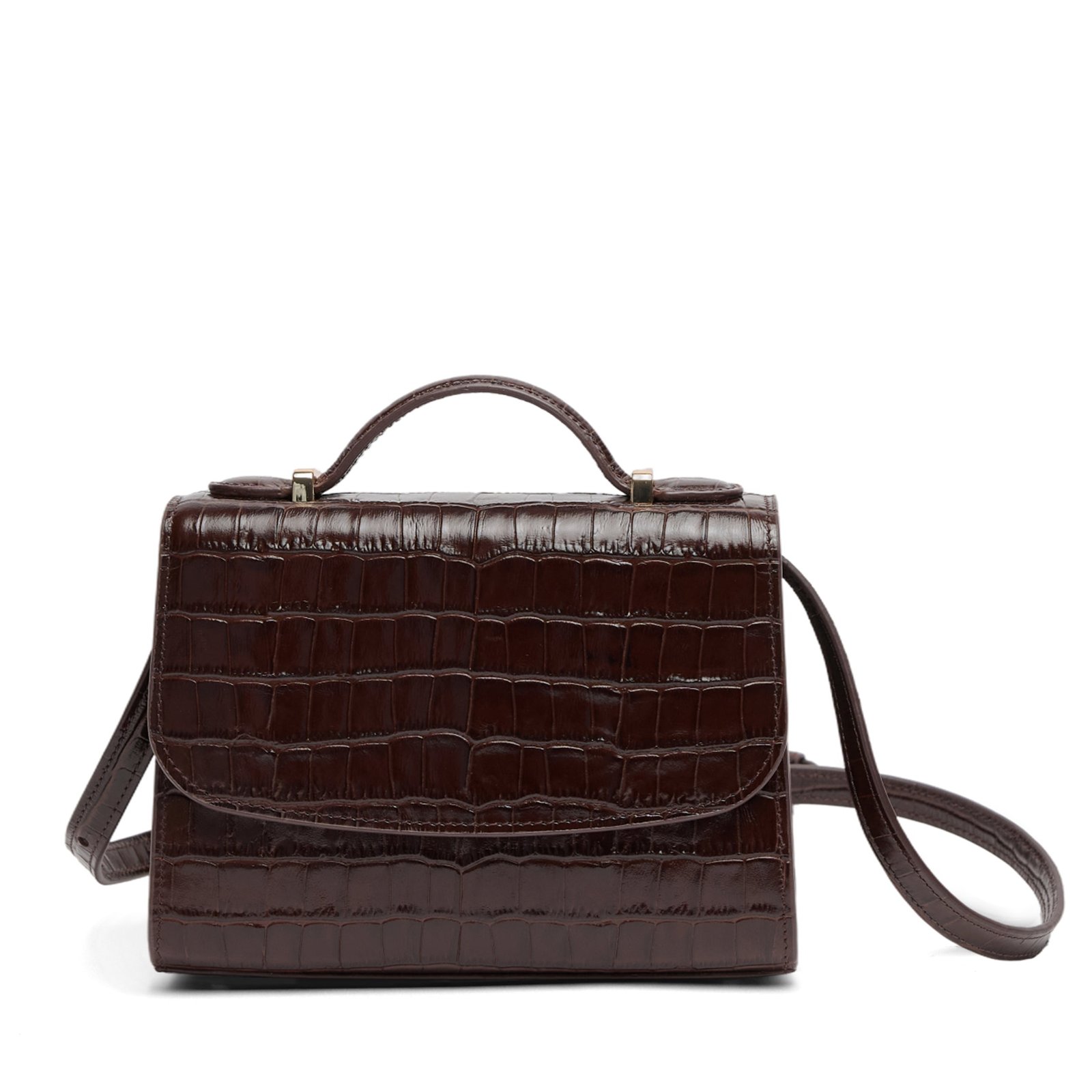 194-334-ref1_369b2704-8639-42fd-9153-f87de1d06801.jpg Styles Wish Margot Top Handle Crossbody Brown Croc - Image 1