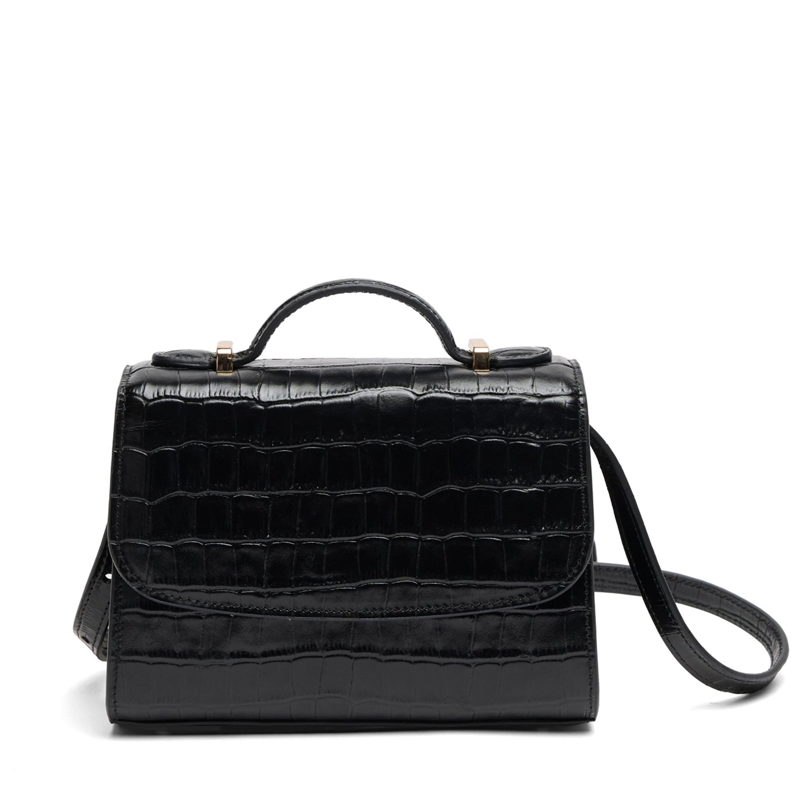194-355-ref1_62e940fe-b4c4-499d-815d-0b7e16179495.jpg Styles Wish Margot Top Handle Crossbody Black Croc - Image 1