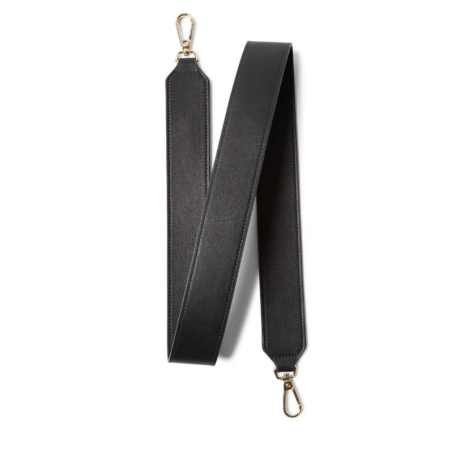 Guitar-Short-Crossbody-Strap-Black-S33-376.jpg Styles Wish Guitar Short Strap Black Onyx Light Gold Hardware - Image 1